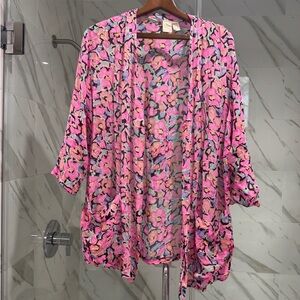 Vintage 80’s Victoria's Secret floral button up robe top - one size